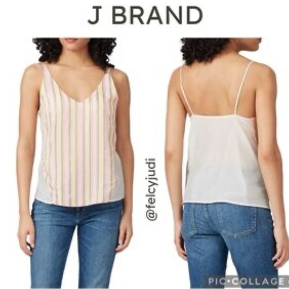 RTR‎ J Brand Silk Blend Multicolor Striped Tank Top Sz M